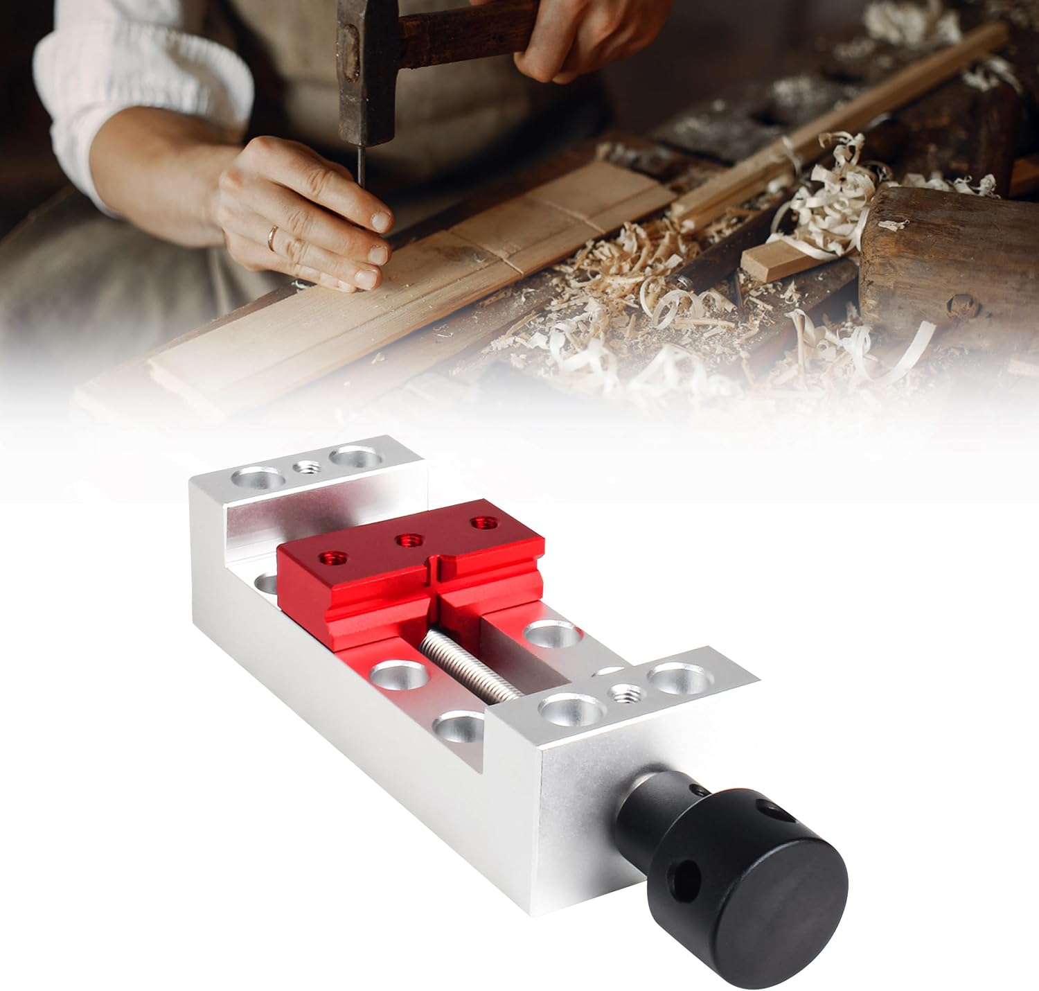 50mm Mini Flat Vise, Precision Drill Press Bench Vise | with Mounting Holes,Clamping Range: 50mm/2'',Manual Clamping Tool for CNC Engraving Machine, DIY Woodworking & Metalworking