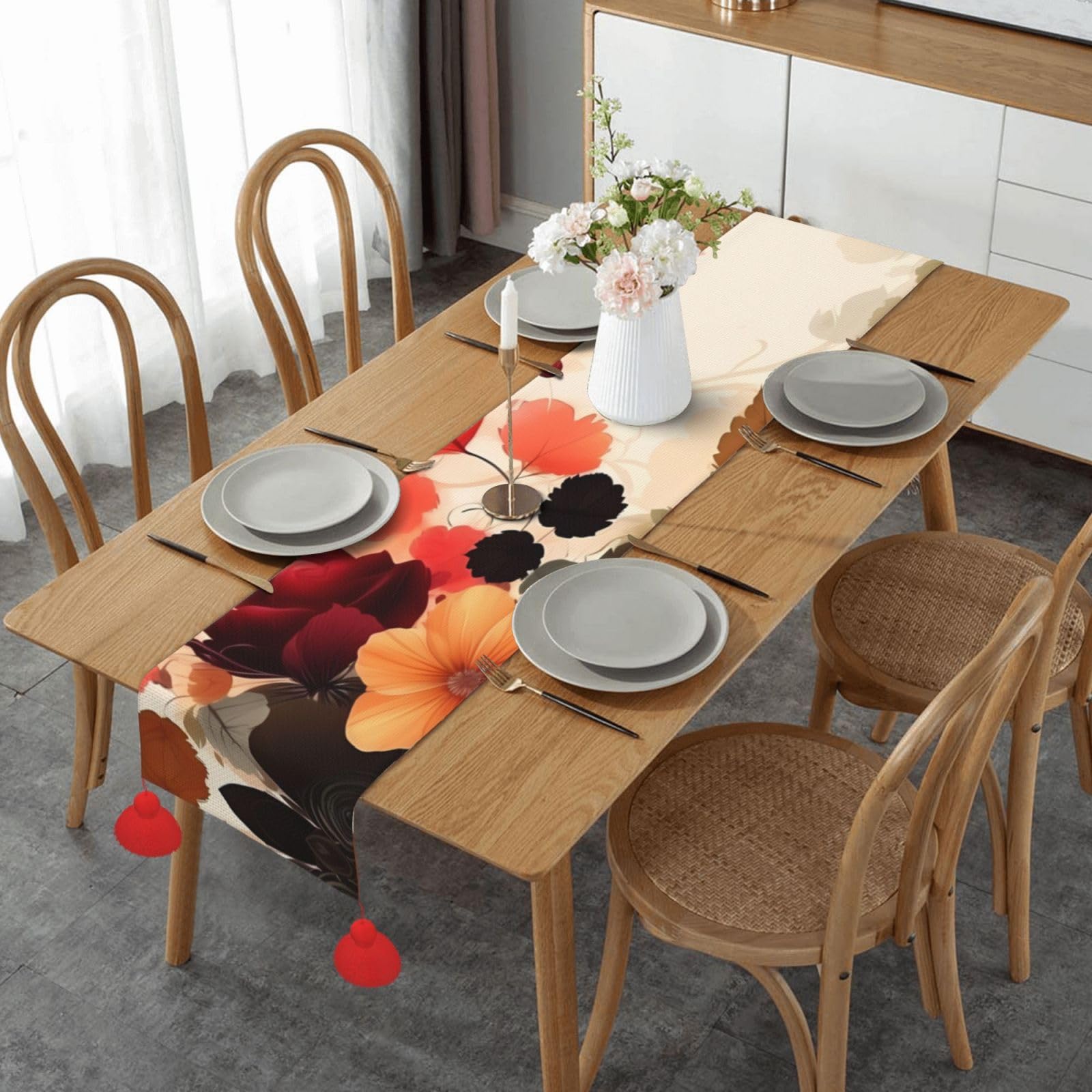 Chemin de table rustique pour décorer une table de mariage champêtre