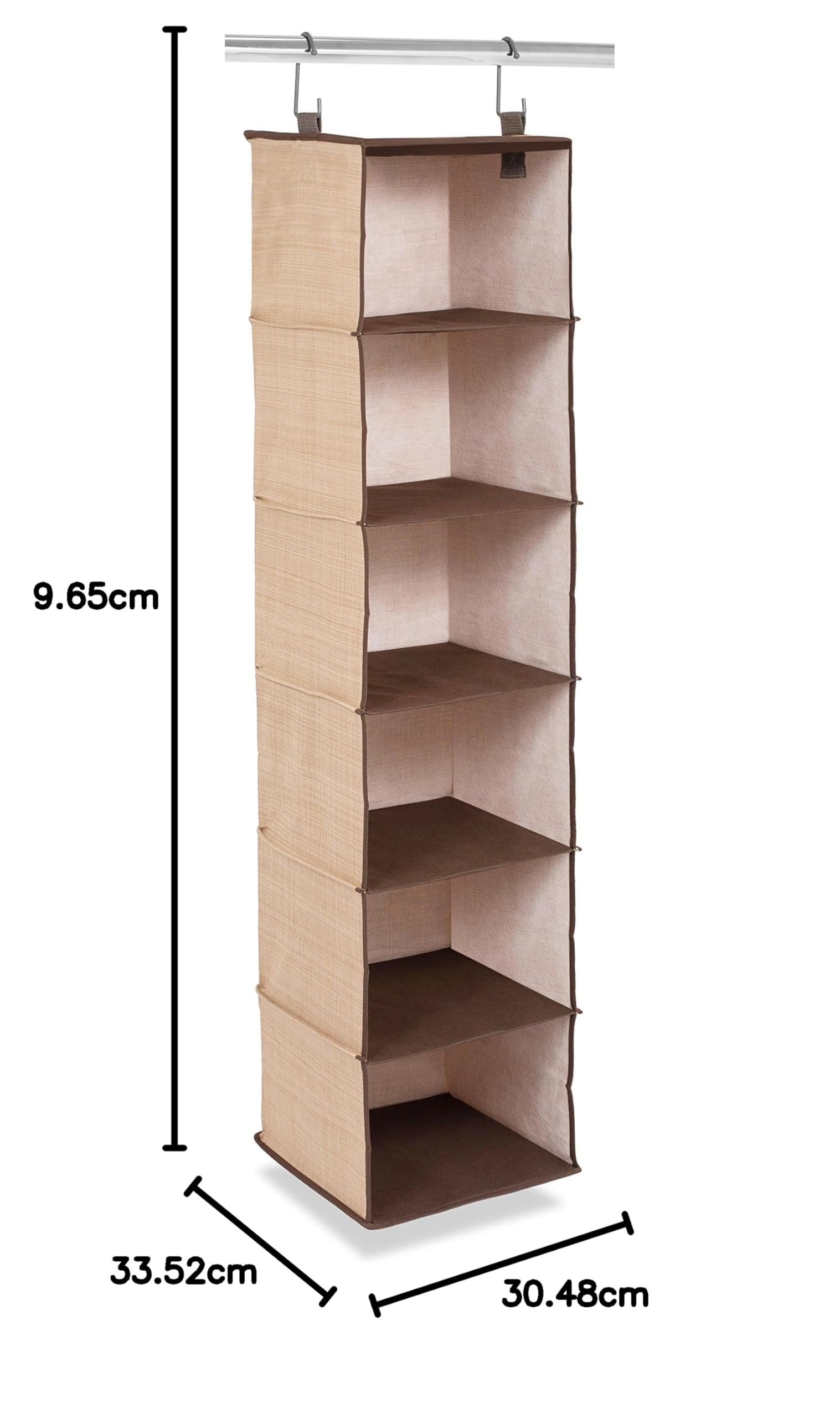 Internet's Best Organizador colgante de armario con 3 cajones, organizador de almacenamiento de tela de 6 estantes para ropa, suéteres, zapatos, accesorios, artículos esenciales para dormitorio
