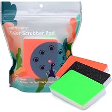 PULITO STATO Multi-Use Heavy Duty Color Scrub Sponge Non-Scratch, 3-Colors