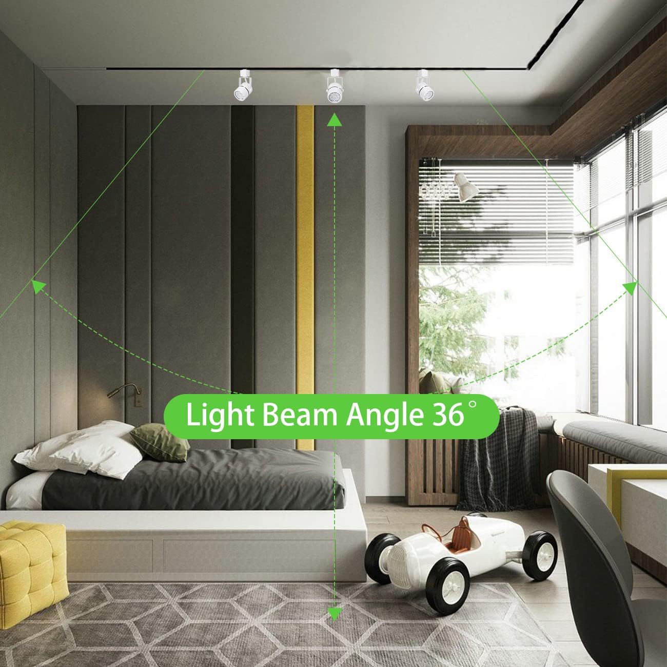 12 Pack LED Track Light Heads,7W Dimmable LED Track Lighting Heads H Type for Aceent, Art Exhibition Lighting,Kitchen,Task 5000K Daylight 36°Angle (White)