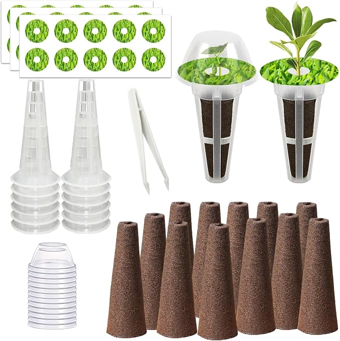 67 Seed Pod Kit for Aerogarden with grow sponges baskets domes labels and tweezer