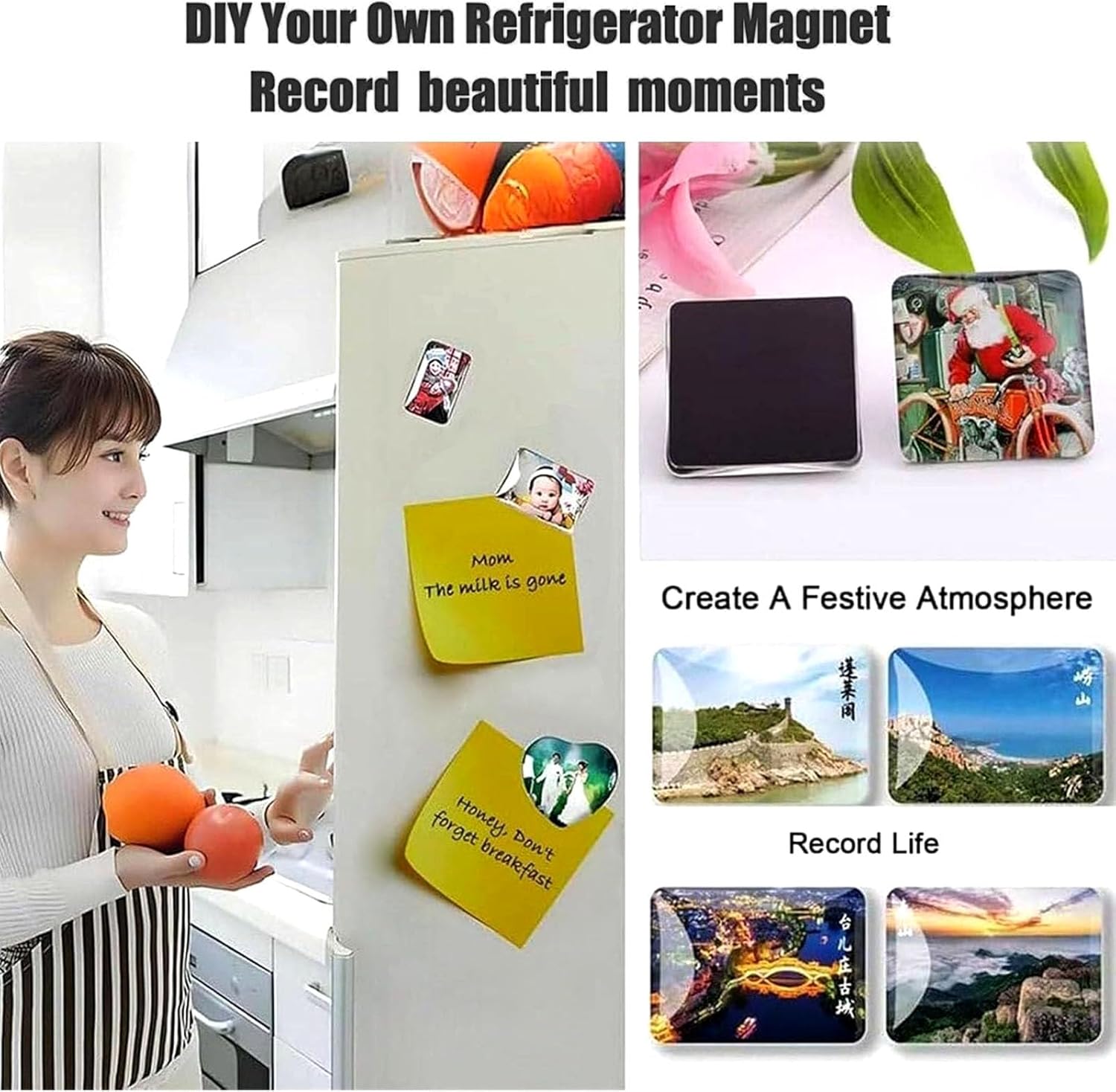 100/500/1000 Set Rectangular Button Parts,DIY Fridge Magnet Button Maker Supplies for Shaped Button Maker Machine 3x2 inch & 3.5x2.5 inch (100, 90x65MM(3.5 * 2.5 INCH))