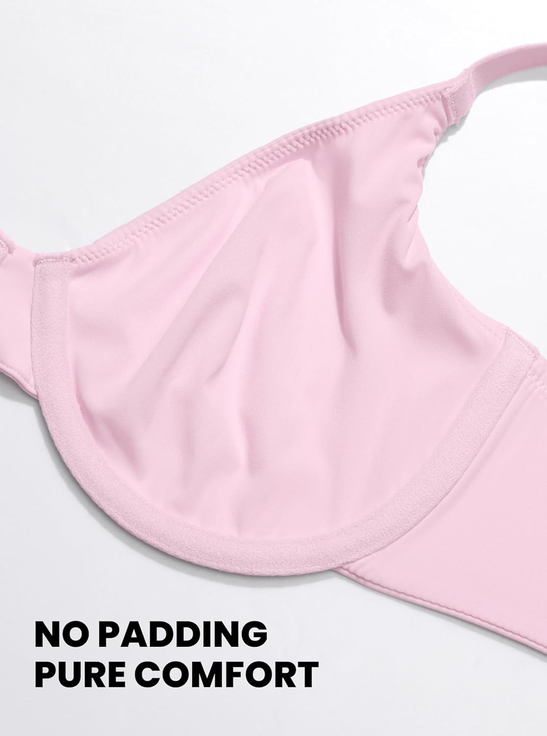 DOBREVA Women's Demi Unlined Bra Underwire Balconette Plus Size Bras Supportive Plunge - Image 4