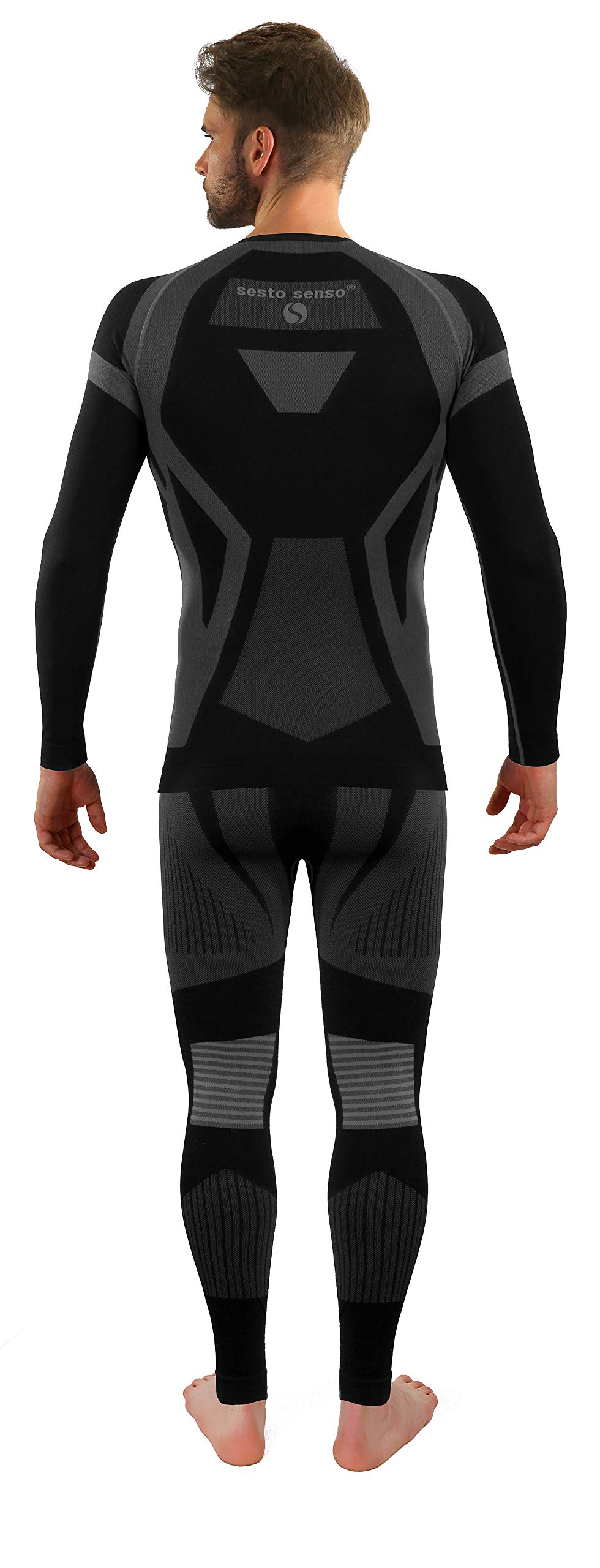 Sesto Senso Hombre Termico Conjunto Ropa Interior Funcional Camiseta de Manga Larga Leggins Capa Base