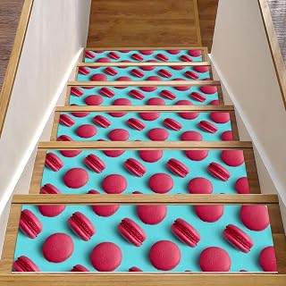 Alfombra antideslizante para peldaños de madera, 15 piezas, color rosa macarrón, para interiores, lavables a máquina, para niños, ancianos y mascotas