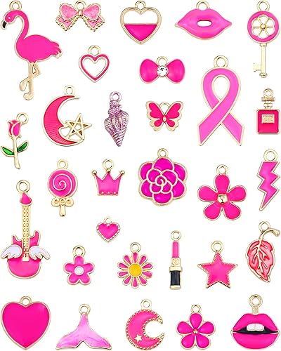 YETOOME 30 dijes esmaltados chapados en oro surtidos, colgantes, colgantes para collares, pulseras, joyería y manualidades, Acero aleado, No es una