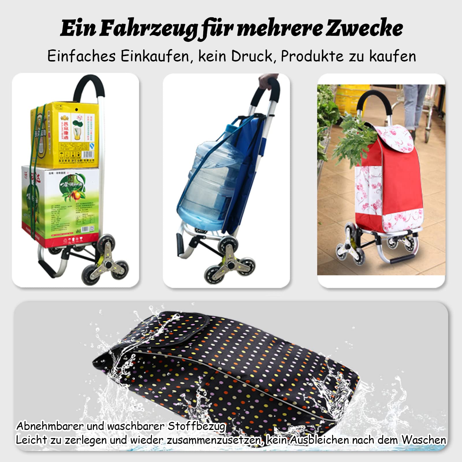 Wózek na zakupy, kompaktowy, 8/4 kółka, składany, wodoodporny, trwała torba o dużej pojemności dla seniorów - wytrzymała konstrukcja do artykułów spożywczych i codziennego użytku