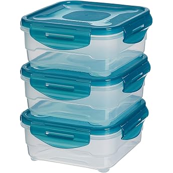 AmazonBasics 6pc Airtight Food Storage Containers Set 3 x 0.8 liters