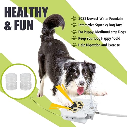 Miniatura 6 de Poofzy Fuente de agua para perros, rociador de agua para perros grandes, juguete de agua para perros, aspersor de agua activado con patas activadas