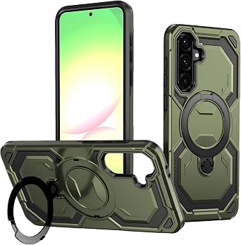 Dionsibei for Samsung Galaxy A56 5G Case with Kickstand Military Grade Drop Rugged Heavy Duty Protection Shockproof for Galaxy A56 5G Phone Case Green