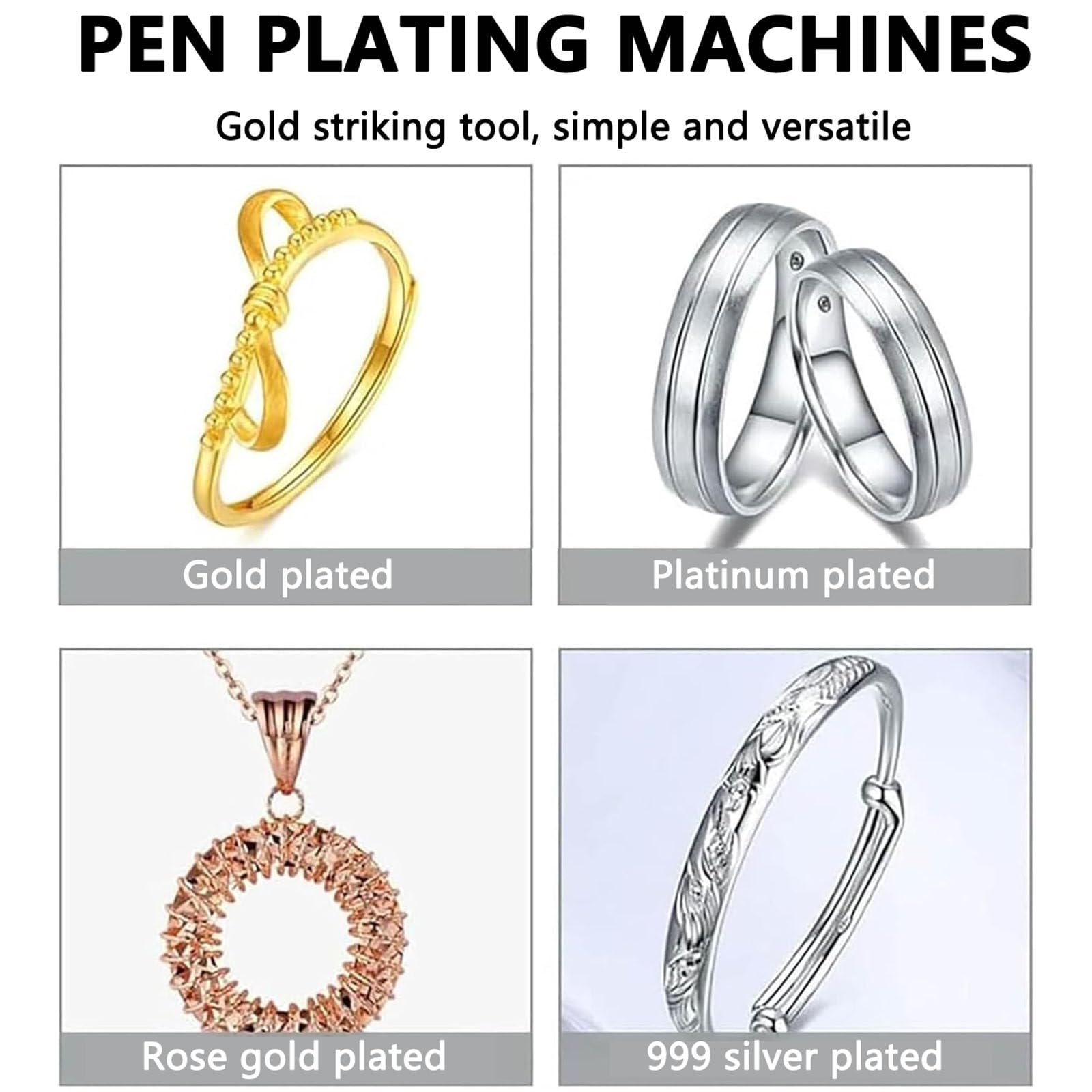 Macchina galvanica per la riparazione di gioielli, strumento di placcatura in oro e argento regolabile in tensione, kit di riparazione e creazione di gioielli