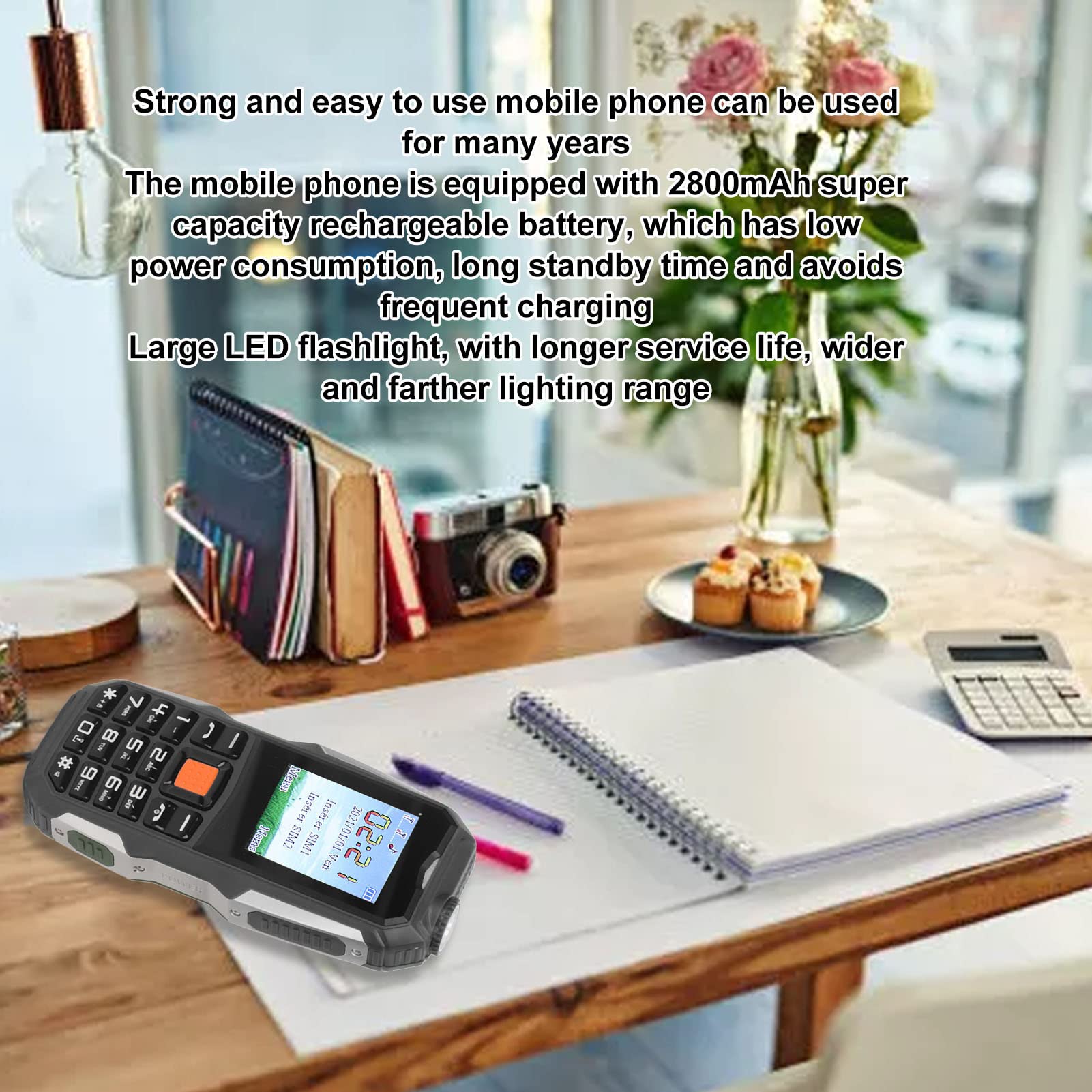 Airshi Q1 Phone, Q1 Unlock Dual SIM Key SOS 2.4 Inch HD Screen Powerful Home for Elderly (US Plug)