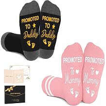 Juesly New Parents Gifts for Couples, Gender Reveal Gifts for Mommy and Daddy to be, Socks Set Includes Two Pairs of Socks