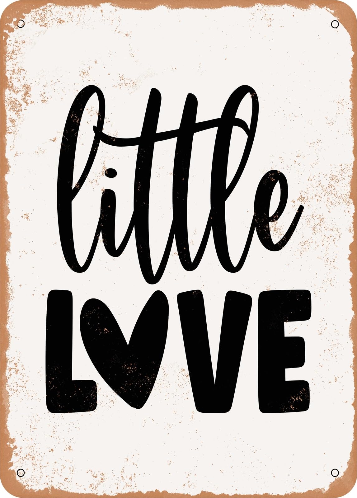 Miaomansenstore Metal Sign - Little Love - Vintage Rusty Look Home Decor