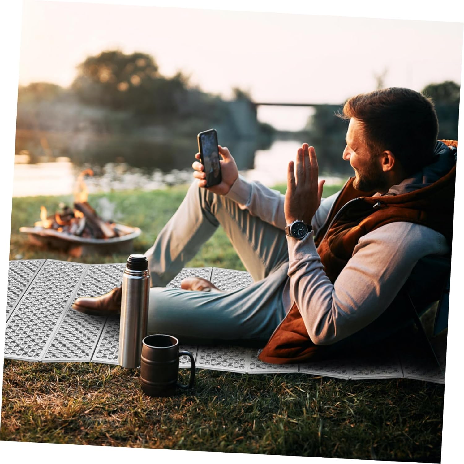 Happyyami Folding Foam Sleeping Pad Lightweight Insulated Camping Mat for Moisture Protection Compact Design for Hiking and Outdoor Adventures