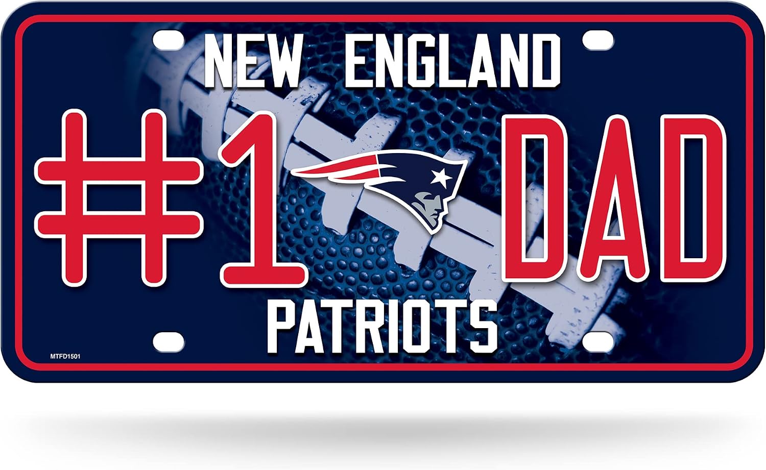NFL Rico Industries #1 DAD Metal Tag (#1 Fan) #1 Fan Metal Auto Tag 8.5" x 11" - Great for Truck/Car/SUV