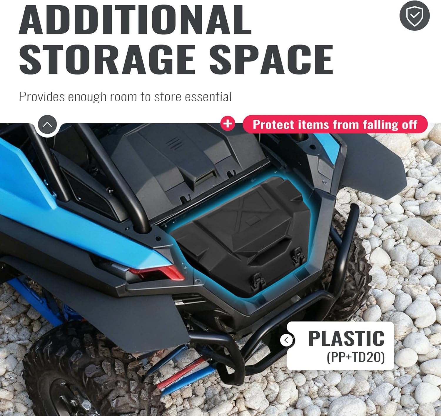 36QT Storage Box Compatible with 2022-2025 Polaris RZR Pro R, R 4 Replacement for 2884236 Rear Cargo Box Bin Bed Tool UTV Accessories PP Plastic