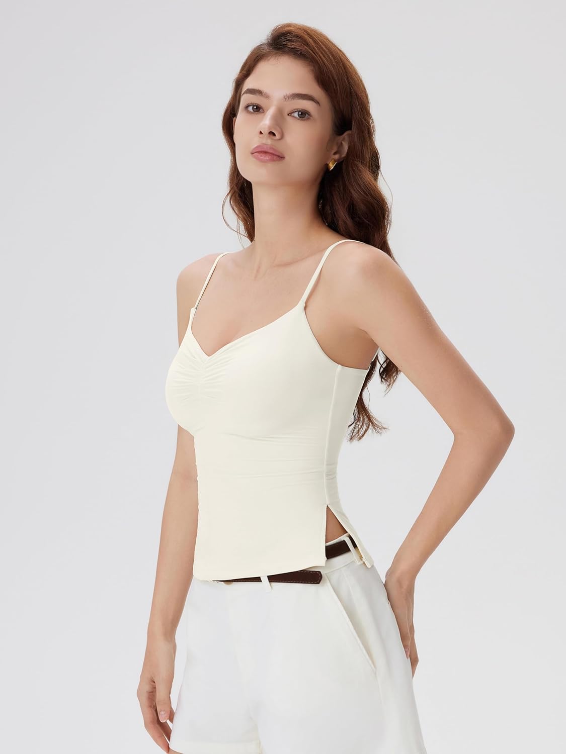 SUUKSESS Women Double Lined Basic Tank Top Summer Padded Going Out Tops Sleeveless Camisole Shirts - Image 3