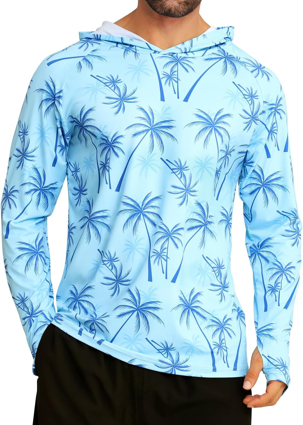 iCKERMen's UPF 50+ Sun Protection Hoodie Shirt Rash Guard Long Sleeve Shirt UV Fishing Outdoor Hiking Swimming Running