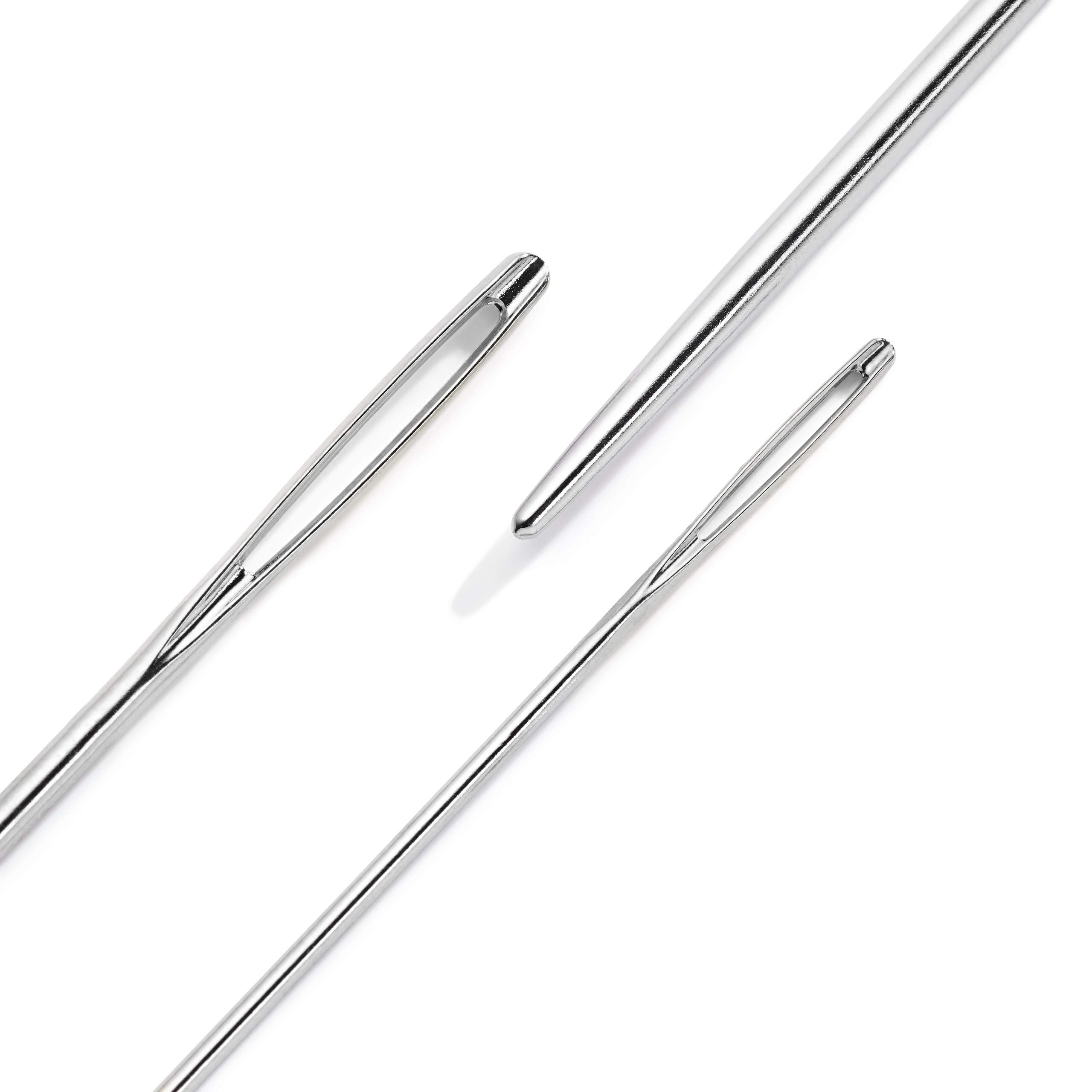 Prym 223800 Rundstricknadel Set Natural 4,0-10,0 mm & 124119 Woll-und Smyrna-Nadeln ohne Spitze, ST 1+3 Silber, 1 Stück