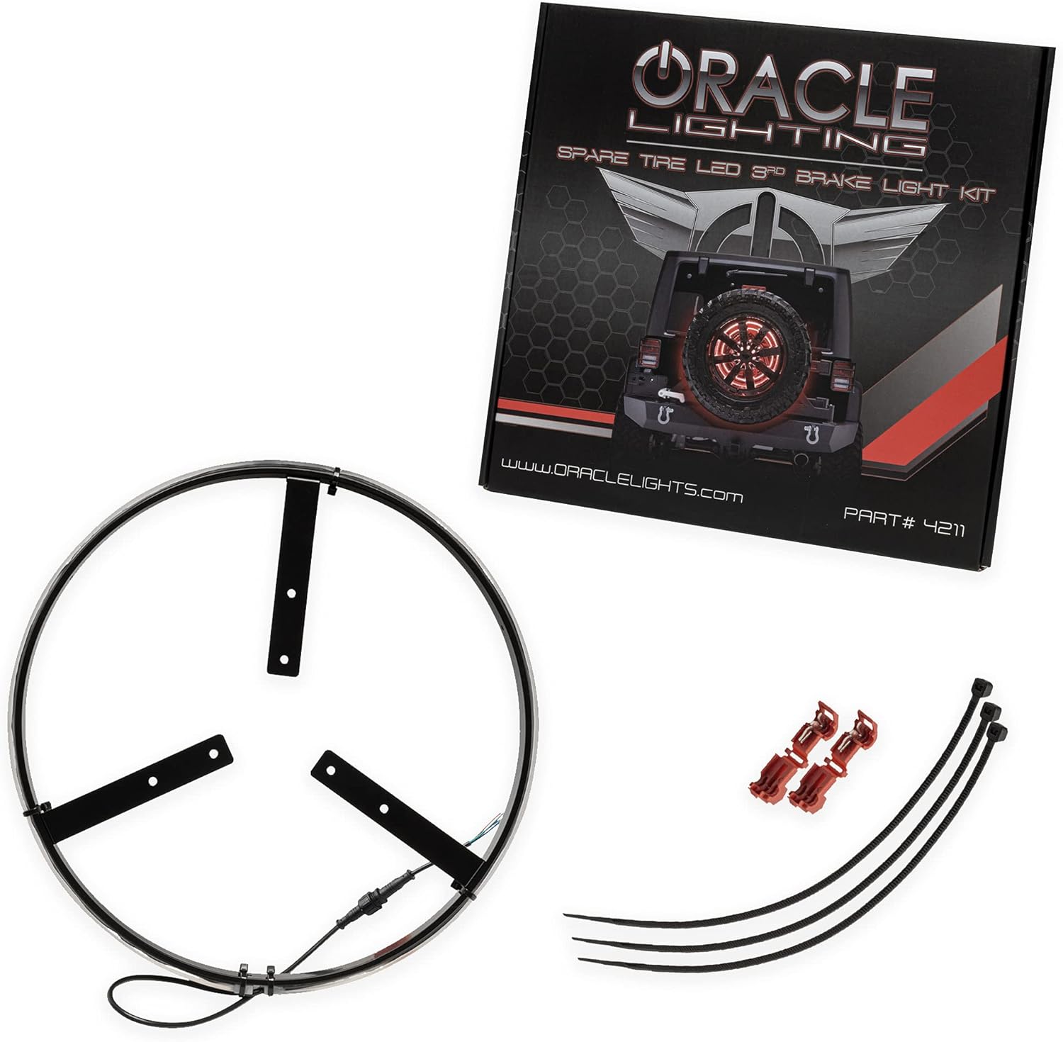 ORACLE LIGHTING LED Wheel Ring Tail Light – (Red) Illuminated Spare Tire Third Brake Light