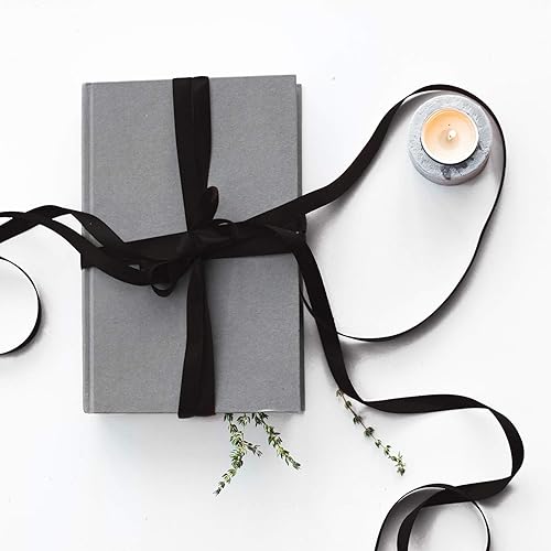 Miniatura 3 de Cinta de grogrén de 58 pulgadas x 100 yardas, cinta negra con carrete, ideal para envolver regalos, ramos florales, manualidades, decoraciones de