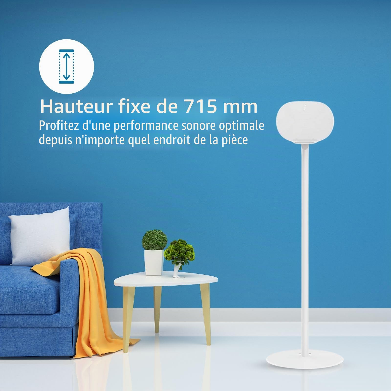 NEDIS Mountage pour Haut Parleur - Compatible avec: Sonos Era300 - Support - 5 kg - Fixe - ABS/Métal - Blanc