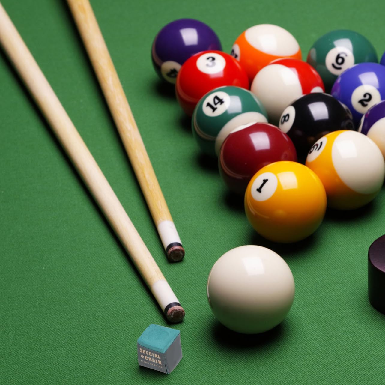 Abaodam 12pcs Billiards Game Cue Chalks Snooker Club Chalks Stick Tip Wiping Powder Pool Table Accessory Deep Green