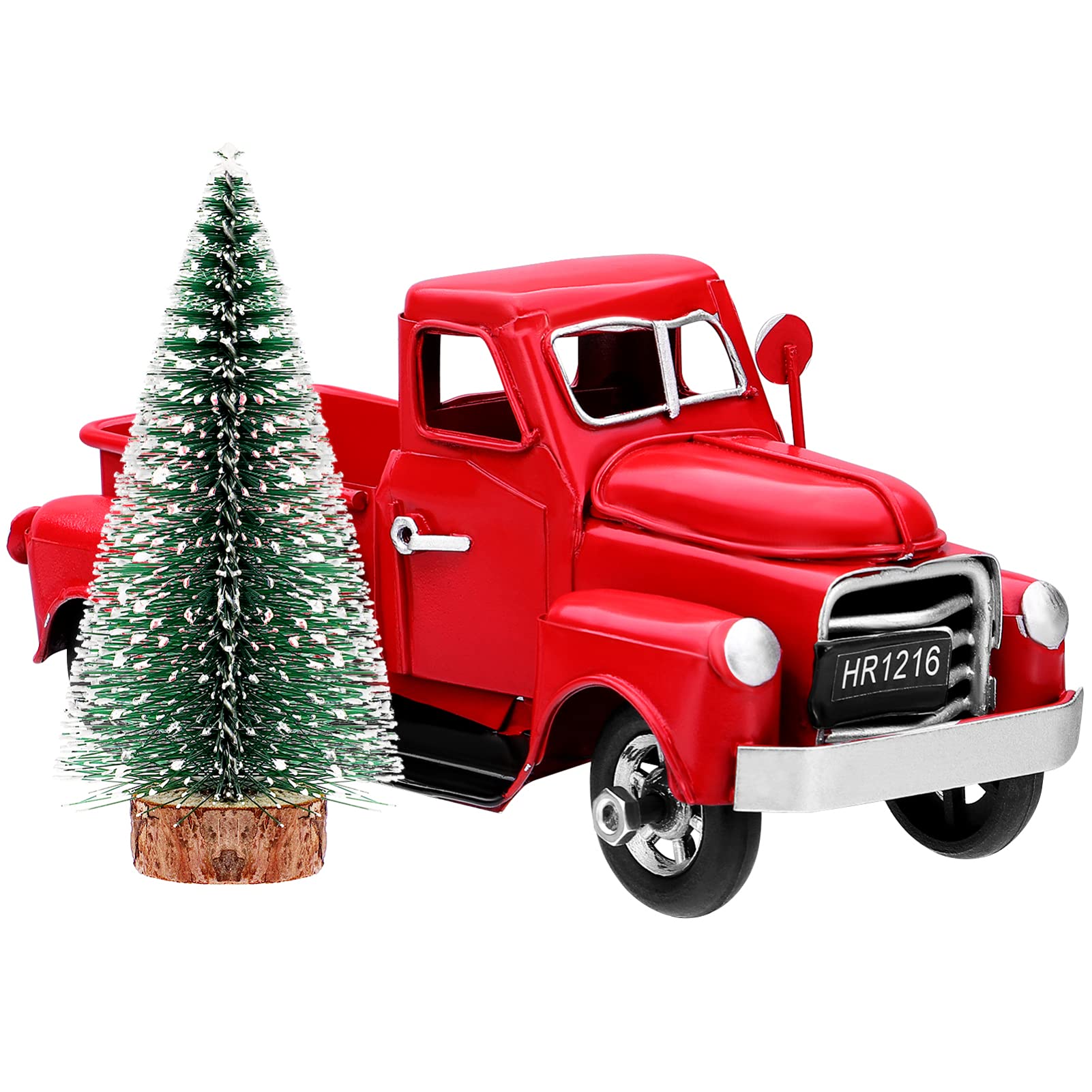Toyandona Set Christmas Vintage Red Truck Decor Red Metal