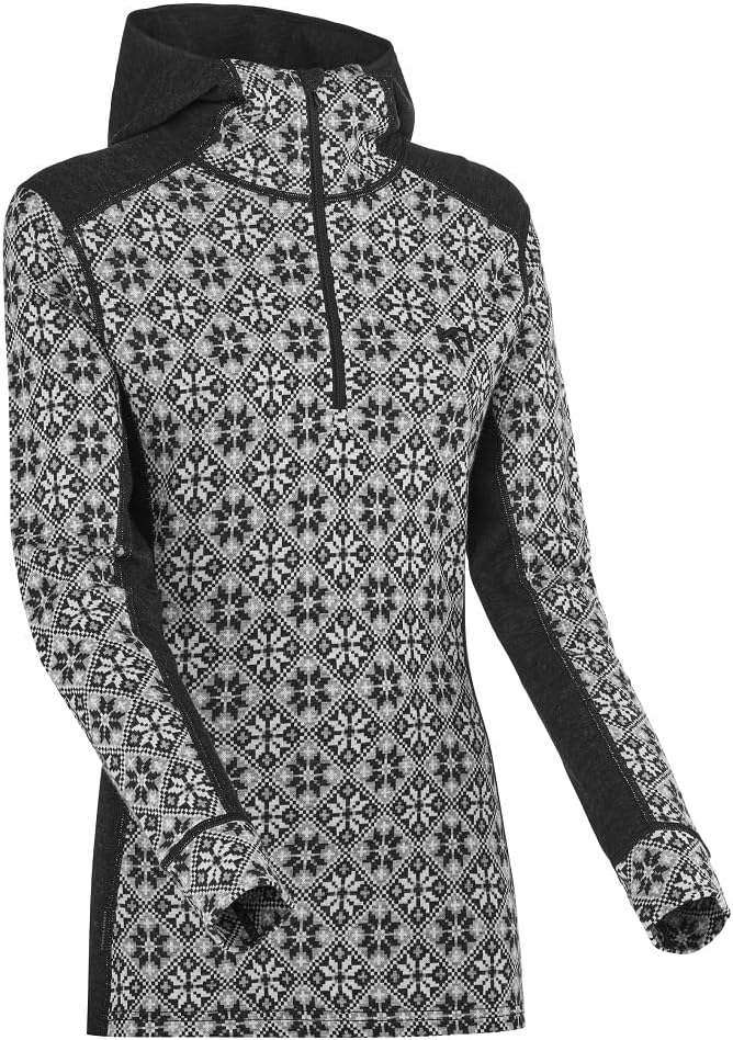 Kari Traa Women's Rose Base Layer Hoodie, Warm Winter Sweatshirts for Women, Soft 100% Merino Wool, Midweight Base Layer Top