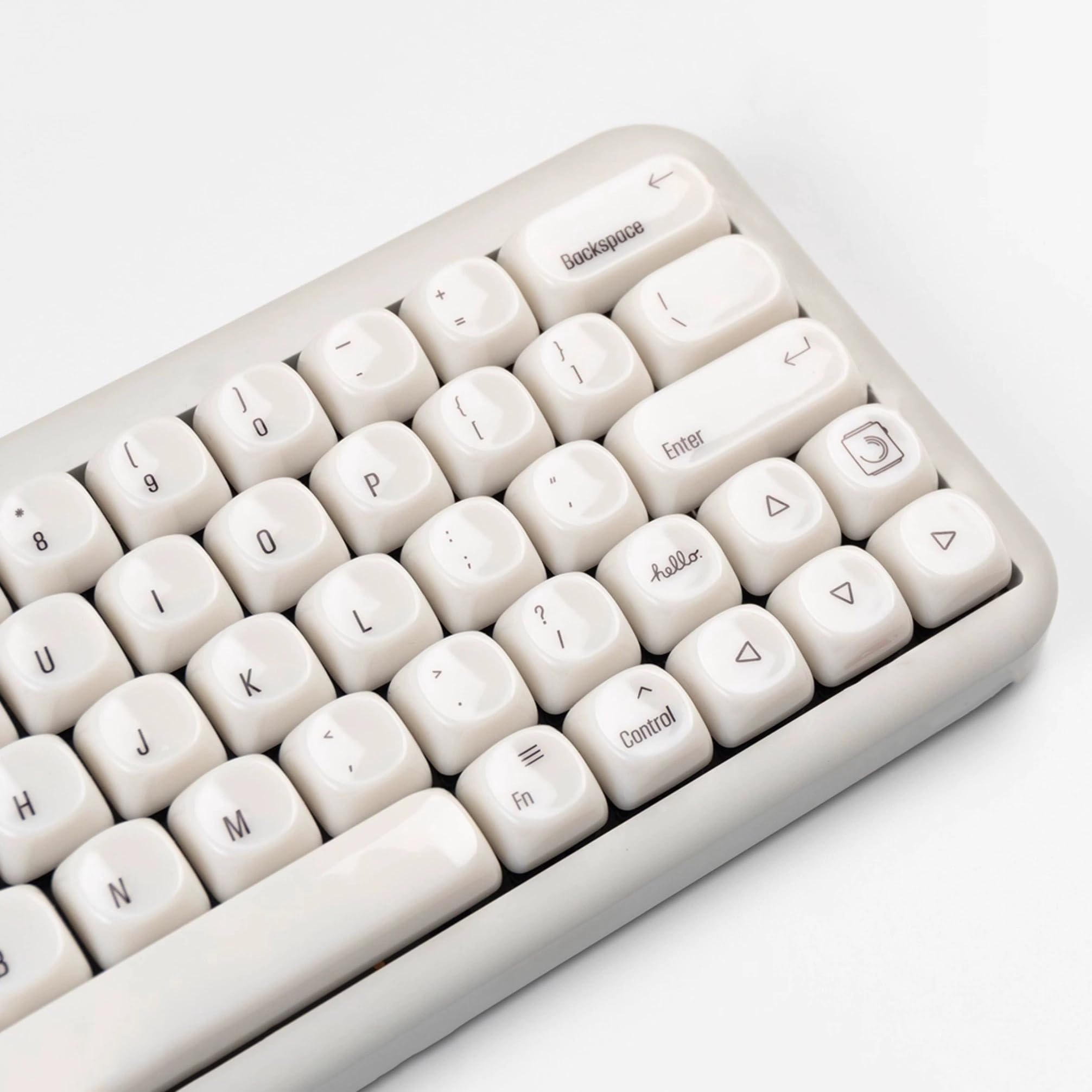 138 klawiszy MOA Profile Keycaps, błyszczące wykończenie w stylu MAC, PC Top Print Keycaps, kompatybilne z 61/68/87/98/104/108 klawiszami MX Switch mechaniczne klawiatury