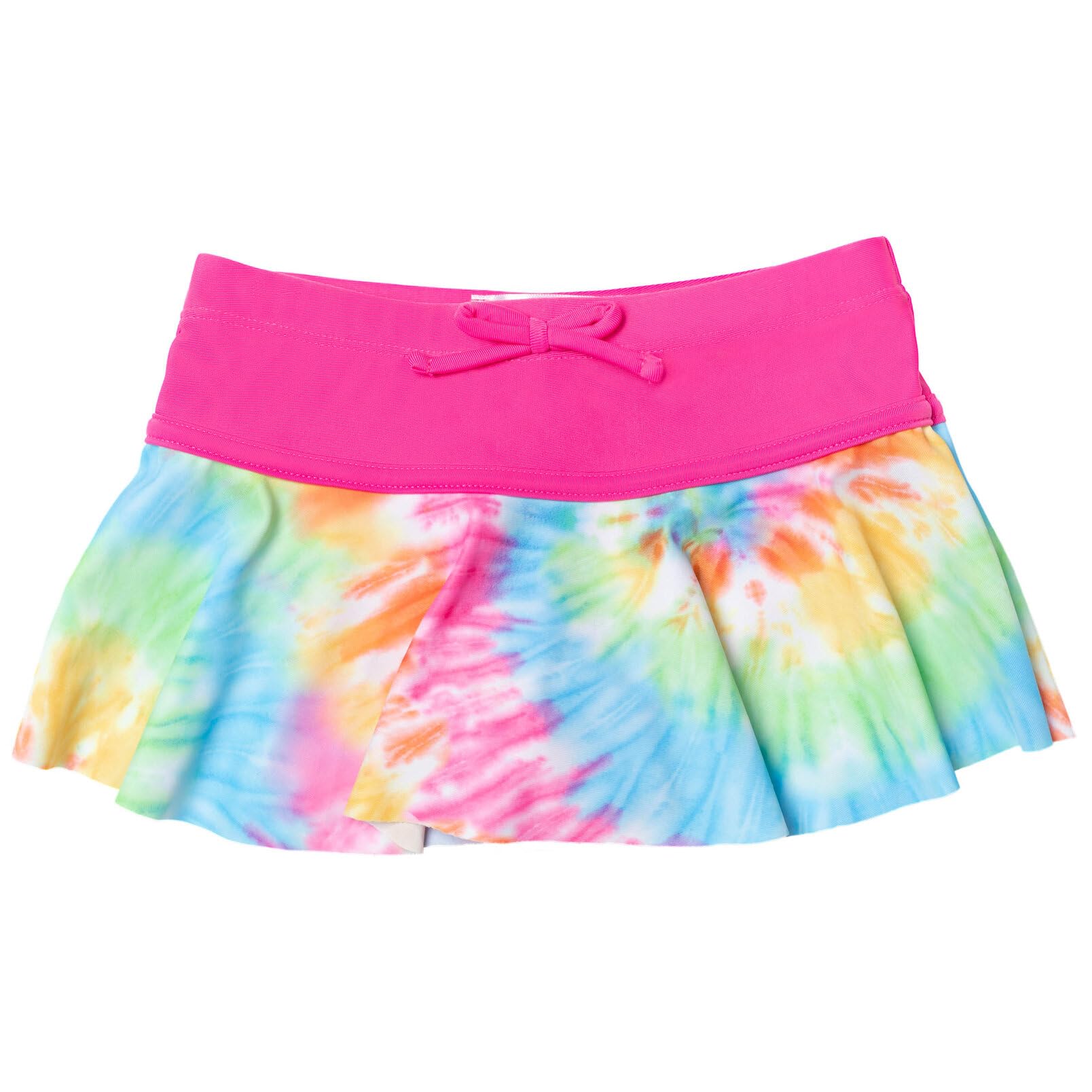 Rainbow Tie-Dye Toddler Girls Swimsuit Set: Rash Guard Bikini Skort One-Piece 3T