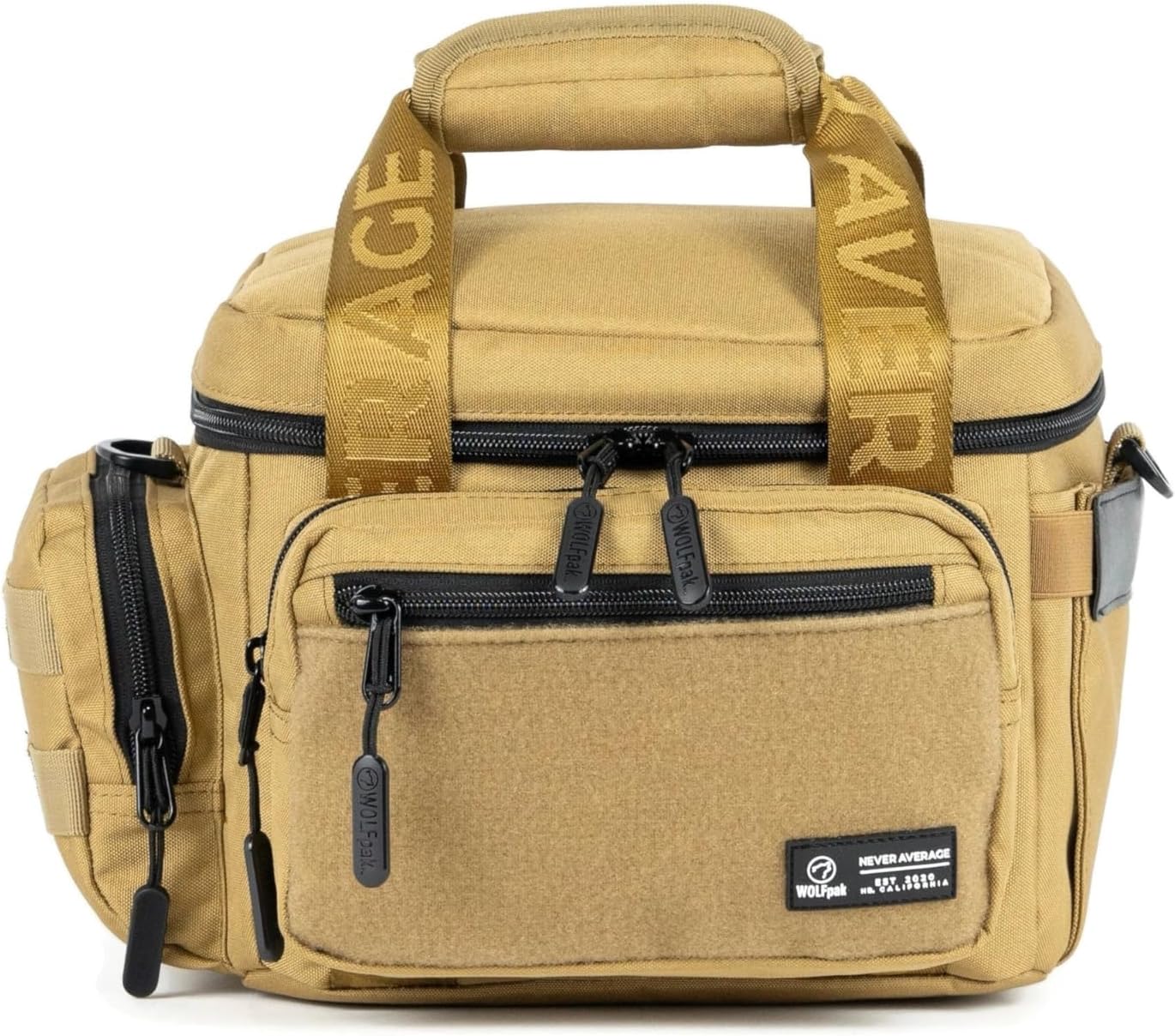 WOLFpak 9L Mini Tactical Lunch Box Cooler Bag - Water-Resistant 1000D Fabric, Insulated, Multiple Pockets, MOLLE & Patch Panel, Ideal for Work, Gym, Hiking (Khaki)