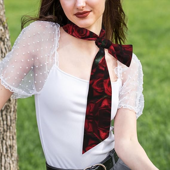 Long Silk Scarf for Women - 46.9 Fashion Headwrap Lightweight Neck Tie Colorful Leopard Print