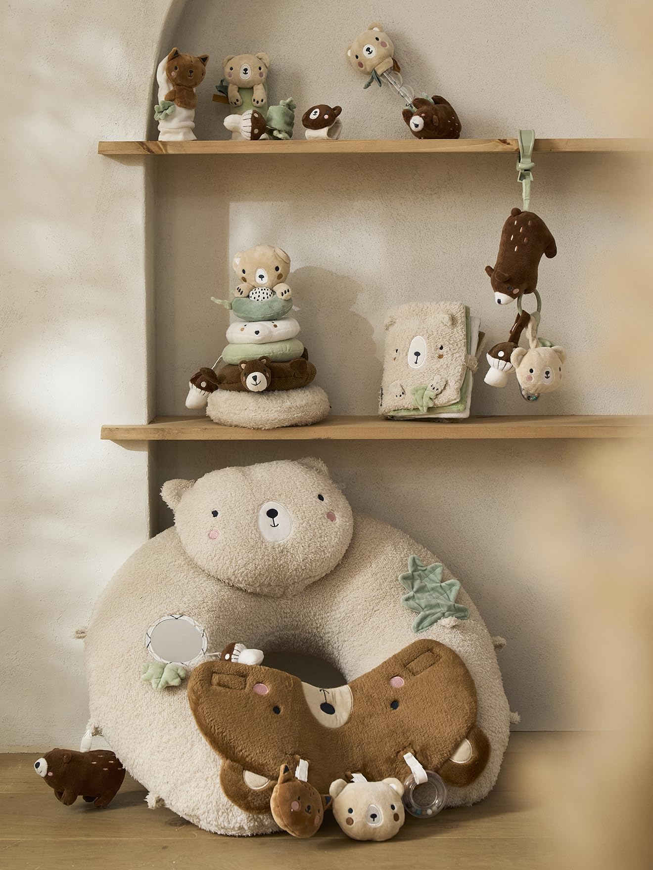 VERTBAUDET Baby Activity-Kissen wollweiß/grüner wald