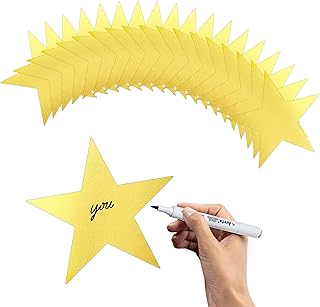 Star Cutouts, 24PCS Gold Star Cutouts, Double Printed Paper Stars, 6 Inch Cardboard Star Cutouts, Glitter Stars Decorations for Christmas Wedding Movie Night Classroom Wall Party Supplies