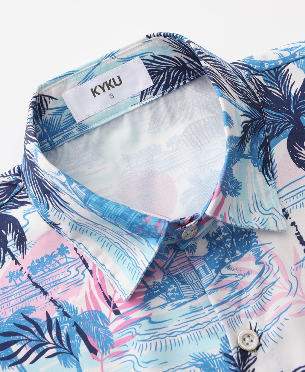 KYKU Hawaiian Shirt for Men: Beach Vacation Summer Short Sleeve Button Down Mens Shirts Casual Stylish - Image 4