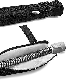 6.5ft Cpap Hose Cover for Heated Tubing, Double-Sided Thickened Cpap Tube Cover Compatible with Resmed Airsense Climatelineair 10&11 Tubes, Cat Proof Cpap Sleeve for Tube Full Zipper (Black)
