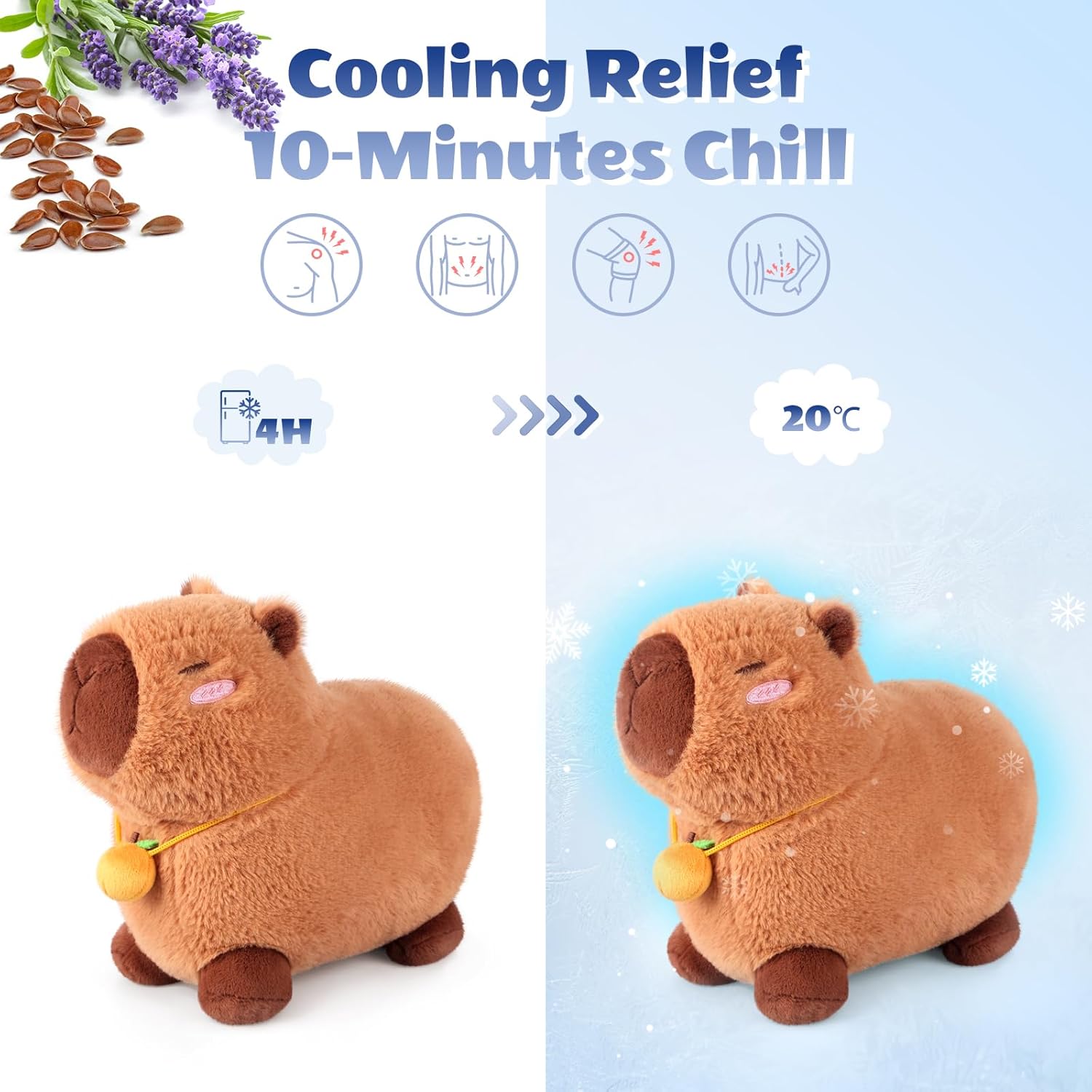 Giant Capybara Plush 30", Jumbo Soft Capybara Stuffed Animal, Giant Plush Toys Hugging Pillow and 12‘’ Heatable & Coolable Orange Capybara Stuffed Animal, Microwave Heating Pad