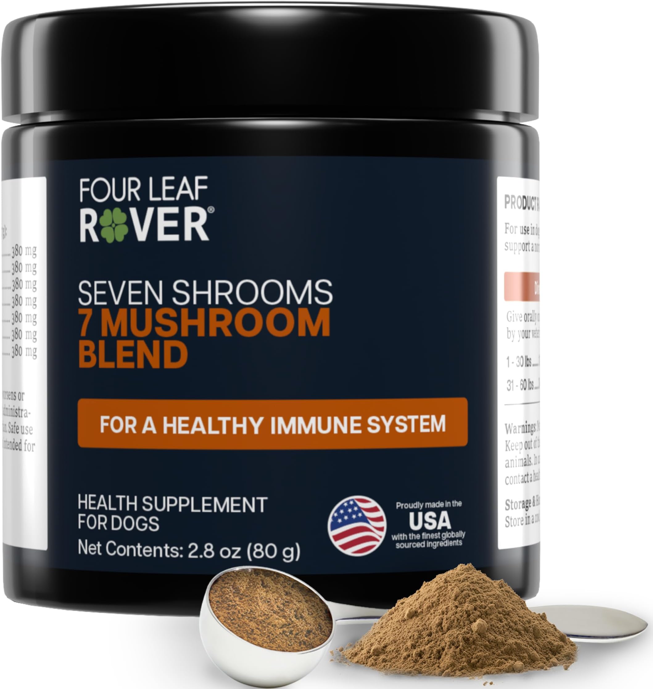 Seven Shrooms - Organic Mushroom Supplement for Dogs - Veterinarian Formulated Whole Mushroom Extract