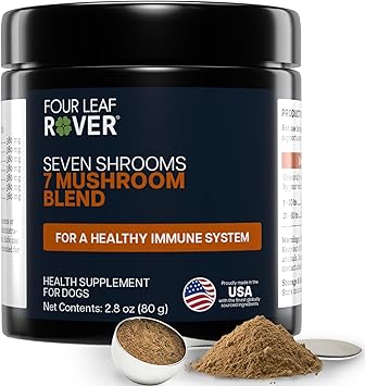 Four Leaf Rover Seven Shrooms - Organic Mushroom Supplement for Dogs - Veterinarian Formulated Whole Mushroom Extract