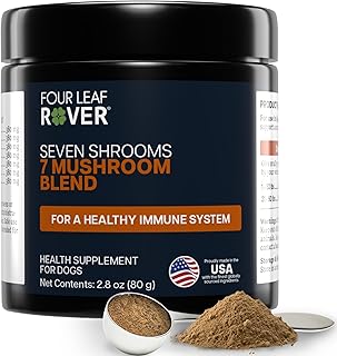 Four Leaf Rover Seven Shrooms - Organic Mushroom Supplement for Dogs - Veterinarian Formulated Whole Mushroom Extract