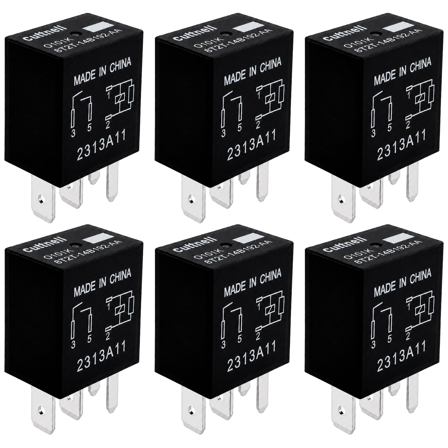 Paquete de 6 relés automotrices 8T2T-14B192-AA 12V 40A 4 pines