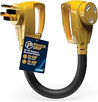 Vista 1 de Adaptador eléctrico Powergrip Dogbone 55175 de Camco, con mango, 18 pulgadas, color amarillo