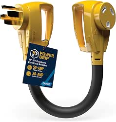 Camco PowerGrip Dogbone RV Electrical Adapter - Features Heavy-Duty 50-Amp