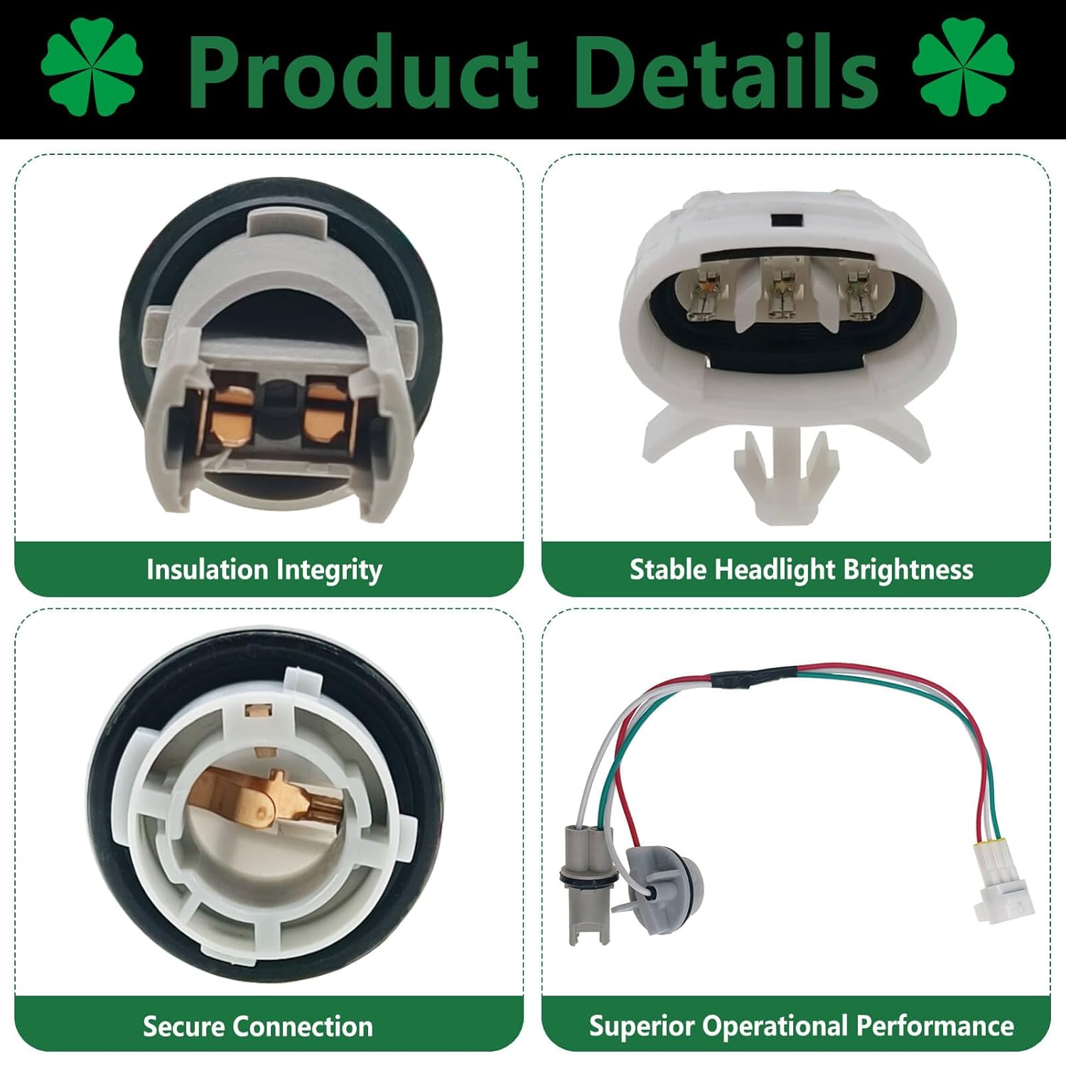 Headlight Bulb Socket Wiring Harness for Toyota 4Runner 2006–2009 SR5 Limited Sport – 81125-35440 8112535440 Connector Plug Driver or Passenger Side Headlamp Cord Assembly