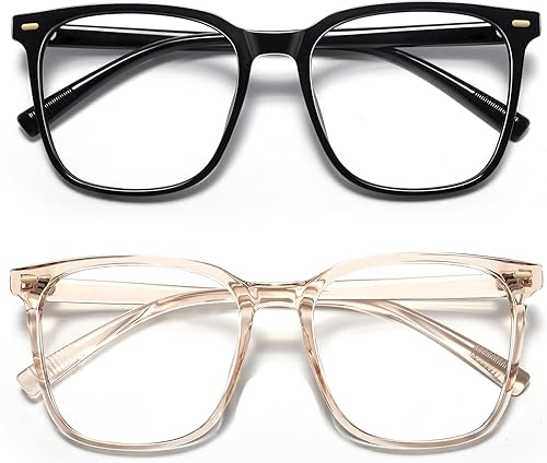 MACJERO Gafas de luz azul de gran tamaño para mujer, marco grande, gafas de moda, anteojos de computadora antideslumbrantes fatiga ocular