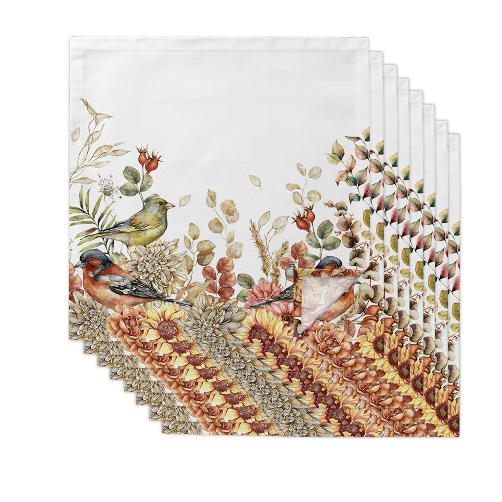 LEIGE Eucalyptus Leaves Robin Cloth Napkins Set Birthday Banquet Wedding Decor Napkins Restaurant Supplies Table Napkins (Color : 4pcs, Size : 50x50cm)