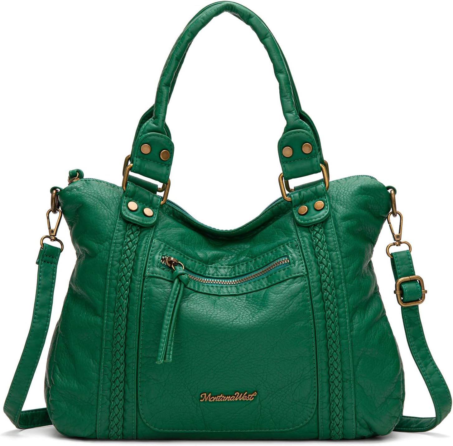 Montana West Washed Leather Hobo Bags for Women Roomy Handbags with Crossbody Strap